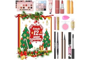 Erinde Makeup Advent Calendar 2025,12 Days Christmas Countdown Calendar Beauty Gift Kit for Women Teen Girls,2025 Xmas Countdown Calendar Full Make up Kits Mascara Lipstick Blush Eyeliner Eyeshadow