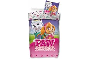 ‎SKYBRANDS Mädchenbettwäsche Paw Patrol Bettwäsche 135x200 80x80 Kissen-Bezug Baumwolle Mädchen Bettwäsche Paw Patrol Skye Everest