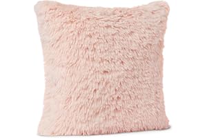 Amazon Basics Cuscino Peluche Quadrato, Giocattolo Pupazzo Geometrico per Letto o Divano, Decorazione Camera Bambini, Rosa
