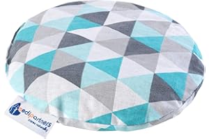 Medi Partners Cherry Stone Cushion Heat Pillow for Babies 180 g Round 15 cm Eco Natural 100 percent Cotton Medi Partners Heat and Cold Therapy Massage Therapy (Mint Triangles)
