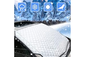 Jetisva Car Windscreen Covers Frost Thick Car Screen Cover Anti Fog Car Windshield Cover Protector Front SUV Cars Window Snow Cover for Winter Against Ice Sun UV Dust Water 147x100cm