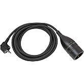 Brennenstuhl Plastic Extension Cable 3 m with Textile Cover and Rotary Switch (Indoor Electric Extender, 3 m Cable, Illuminat