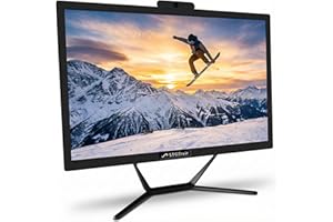 STGsivir Ordinateur de Bureau Tout-en-Un, écran 24", Core i7 jusqu'à 4.0 GHz, RAM 16 Go, SSD 512 Go, WiFi, Bluetooth 5.0, Windows11 Pro, Noir