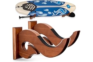 TESLYAR Surfbrett-Halterung, Haken, Eschenholz, umweltfreundlich, natürliches Finish, Snowboard Wakeboard
