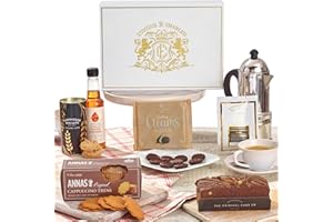 Edmond & Charles Gourmet Coffee & Chocolate Gift Hamper | Luxury Box with Edmonds Signature Blend Ground Coffee, Salted Caramel Syrup, Biscuits, Cake & Chocolates | Hampers Presents for Women & Men