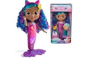 DREAMWORKS GABBY'S DOLLHOUSE Gabby's Dollhouse: The Movie, Sing & Shine Mermaid Gabby, Waterproof Mermaid Doll with Lights and Sounds, Kids Toys for Girls & Boys Ages 3 and Up