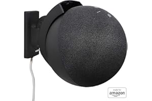 ECHOGEAR Soporte de pared Made for Amazon, con inclinación y giro para Echo (4.ª generación), Negro