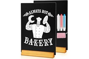 Moco Moment 2 Pack A3 Chalk Board Sign Erasable Tabletop blackboards with Wooden Stands Menu Chalkboards for Party, Tables Decoration, Bar and Restaurant (2 Pack, A3)