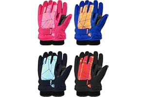 Geyoga 4 Paar Kinder Skihandschuhe Snowboard Handschuhe wasserdichte Winterhandschuhe