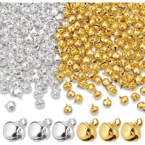 200 Campanellini In Ottone Dorato 10mm - Per Matrimoni, Natale, Halloween E Creazione Gioielli Fai Da Te - Foto 3