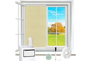 TTCOTOKE Fensterabdichtung für Mobile Klimageräte, 2024 Neues Upgrade Fensterabdichtung Klimaanlage Anti-Mücken, Wasserdicht, Windabweisend, Hot Air Stop Geeignet für Flügelfenster, Beige