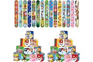 Kaimirui 30 Pezzi Braccialetti Slap per Bambini,Cartoon dog Bracciali a Scatto,Bracciali Slap Bambini Regalo Compleanno,Bracelets Gadget a Scatto ,festa di compleanno di ragazze e ragazzi
