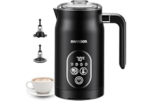 ‎SHARDOR SHARDOR MilchaufschäUmer 5 in 1, MilchaufschäUmer Elektrisch Mit Intelligenter Temperaturregelung, MilchschäUmer Mit Speziellen MischköPfen FüR HeißEn Kakao, Antihaftbeschichtung, FüR Macchiato