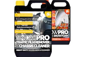 SnowPro Traffic Film Remover Chassis Cleaner 5L and Orange Snow Foam 5L – Removes Dirt, Grime, Grease, Oil and Bugs - Multi-Vehicle For Use on Cars, Trucks, Vans, Motorbikes & More