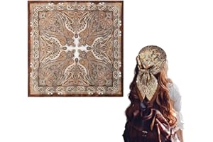 louuuou Brown Bandana, Men's Neckerchiefs Neckerchief For Women Cowboy Scarf Large Bandana Hair Bandanas for Women Brown Head Scarf for Scarf Beach Travel Vacation Sports Gifts 70 X 70 cm