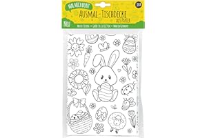 ‎JEKA Papier-Tischdecke Ostern zum Ausmalen, Ostertischdecke, Ausmalbilder Ostern Kinder, Ostergeschenk für Kinder, Basteln Ostern, Mal Mich Bunt