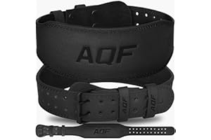 AQF Cinturon Lumbar Gimnasio, 4" 6" Amplio Cuero Acolchado Cinturón Gym, Powerlifting Belt Con Acero Rodillo Hebilla, Cinturon Halterofilia Para Levantamiento & Fitness