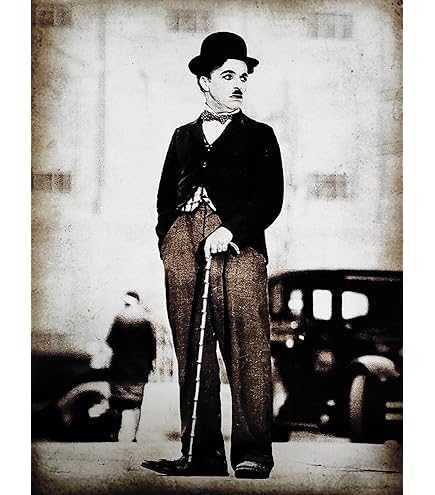 Star Celebrté Albert Einstein Charlie Chaplin Original Cinema Canvas