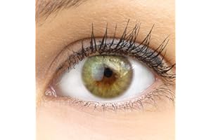 GLAMLENS Lenti a contatto colorate verdi Bozen Green - mensili - con porta lenti a contatto - verde naturali in silicone idrogel - 2 pezzi - DIA 14.00 - senza correzione 0.00 diottrie