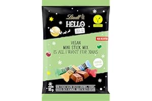 ‎LINDT Lindt HELLO Schokolade zu Weihnachten | Mini Stick Mix vegan | 85 g | vier Sorten mit Hafer Drink | Weihnachtsschokolade