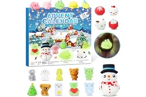 SEEYKEY 2024 Mochi Adventskalender Squishy Toys Weihnachten 24 Tage Countdown Kalender Jeden Tag eine andere Überraschung,Wiederverwendbar, Niedlich,Christma,Geschenke für Jungen Mädchen Kinder-24 Pack