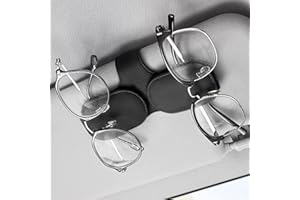 MainPi Soporte para Gafas de Sol para Coche,Portagafas Magnético para Coche,Universal Cuero PU Clip de Gafas de Sol para Visera de Coche,Clip Soporte de Anteojos de Sol de Vehículos(Negro)