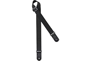 Ortega Guitars Gitarrengurt Länge Verstellbar - Akustik Gitarre / Bass, E-Gitarre, E-Bass - Nylon Straps Series - Nylon, Schwarz (ONS50STD-BK)