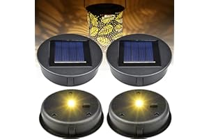 FTJKGH 4 PCS Solar Lights Replacement Top, Replacement Solar Panels for Garden Lantern Lights, Solar Lights Replacement Top Unit, Solar Panel Lantern Lid Lights Replacement Top for Outdoor Garden
