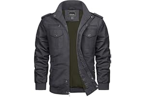 TACVASEN Men's Military Jacket Lightweight Casual Cargo Jacket Army Bomber Windbreaker Coat