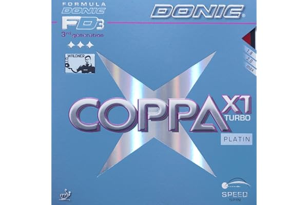 Donic coppa x1 turbo (platine) max (rouge)