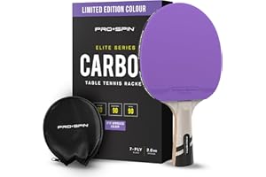 PRO SPIN PRO-SPIN Table Tennis Bats - Carbon Fibre Table Tennis Racket - Superior Control & Spin - Professional Quality Ping Pong Bat - Includes Premium Rubber Protector