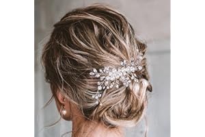 ‎BENPEN Braut Haarschmuck Hochzeit Haarkämme, Kristall Perlen Brautschmuck Haarkamm, HandgefertigtPerle Kopfschmuck Haarnadeln für Frauen Mädchen (4.5”, Silber)