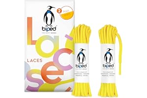 biped LACES 2 Paar reißfeste Schnürsenkel für Damen-, Herren- und Kinderschuhe, Lederschuhe, Boots, Stiefel - für Arbeit, Freizeit und Sportschuhe - Polyester Schuhbänder rund ø 4 mm z2914