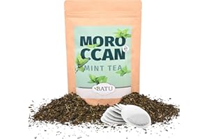 BATU Te de Hierbabuena (mint tea) | Premium | 60 Bolsitas de té ecológicas | Te marrakech, Marruecos | 100% ingredientes naturales | Te verde para adelgazar