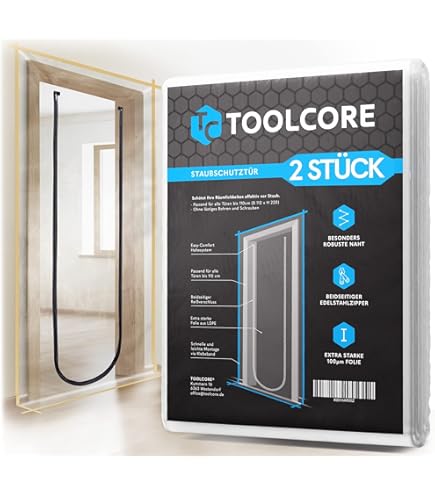 Barras Telescópicas Aluminio 1.5-3.9m Barrera Antipolvo XPOtool 4x10m - Con Cremallera Y Barras Telescópicas Protección Antipolvo Con Cremallera