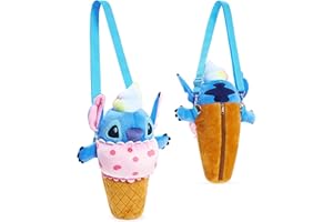 Disney Bolso Niña Bandolera Bolsos para Niñas Stitch Minnie Bolso Cruzado Correa Ajustable Plush Minnie Lilo y Stitch Regalos Niña Chica Mujer Accesorio Oficial