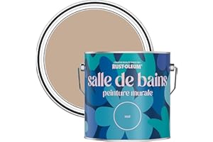 Rust-Oleum Peinture Brune Résistante à l'eau pour Murs de Salle de Bains, Finition Mate - Caramel Salé 2.5L