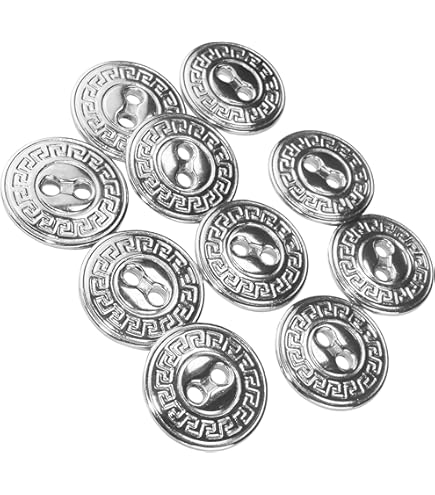 Bottoni Metallico Argentato Basic Jeans 4 Fori - 5 Pezzi Da 15 Mm, Made In Germany - Foto 9