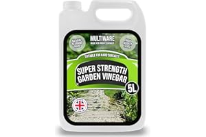 MultiWare Vinegar For Weed Killing | Weed Killer Extra Strong | Super Strength Acetic Acid Concentrated Vinegar | Patio Cleaner | Super Strong Formula | Versatile & Easy To Use | Rapid Results (5L)