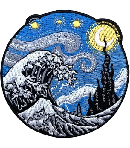 Patch Thermocollant Urbanski La Grande Vague De Kanagawa - 7x10cm - Pour Jean, Veste, Sac