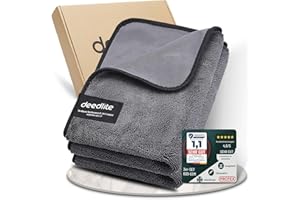 DEEDLITE Total Clean Chiffon Micro Fibre Xxl Original, Chiffon Miro France - Torchons Lavette Microfibre Ménage Plus Doux, Plus Absorbants, Non Pelucheux, Pour Maison, Cuisine, Voiture, Shiny Bath Serviette