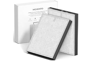 MORENTO Genuine Air Purifier Replacement Filter, True HEPA Filter Compatible with MR5866 for 99.97% Air Pollutants, Odor and Smoke, Enhanced Version Matte White 2 Pack