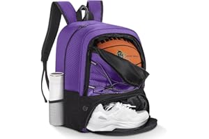 MoKo Borsa da basket Zaino, zaino da calcio per uomini e donne con scomparti separati per palloni e scarpe, resistente all'acqua, gancio per la recinzione, borsa sportiva per vestiti e scarpe, Blu