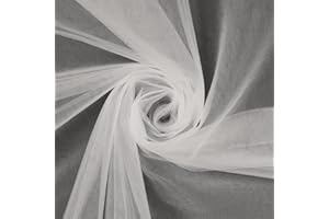 MONDO TESSUTI Tulle Mano Seta Velo Sposa Abbigliamento Alta Qualità - Taglio 100cm per 280cm (Bianco)
