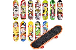 BLUESEABUY 12Pcs Mini Finger Skateboard Planche à roulettes de Doigt Mini Fingerboard Mini Skate Doigt Mini Skate Tech Deck pour Enfants Anniversaires Cadeau de Noël