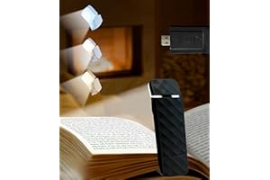 Runesol Black Book Light Clip On, 5 LED Rechargeable Reading Light, 3 Eye Protecting Modes for Reading at Night and Books in Bed, USB 80 Hours Charge Portable Clip on Lights, Book Lover Gifts