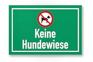 ‎KOMMA SECURITY Komma Security Keine Hundewiese Hunde Verboten Hinweisschild - Hundeverbot Wiese Rasen - Verbotsschild Hundeverbotsschild Verbot Hunde - Zutritt Hunde verboten Grün
