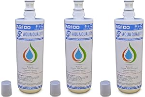 Aqua Quality AQ100 Water Filter Cartridge Compatible with InSinkErator F-701R and F-201R Hard Water Filter to fit ISE Instant Boiling Hot Tap Systems Using The Neo Tank with A1 or A3 Head (3 Pack)