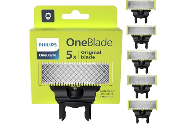 Philips OneBlade Original cuchillas, compatibles con todos los mangos OneBlade y OneBlade Pro, 5 unidades (modelo QP250/50)