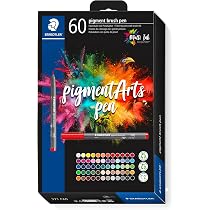 STAEDTLER Pigment Brush Pen – Sonnengelb, Wasserfeste Pigmenttinte, Pinselspitze, 10er Set
